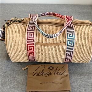 Patricia Nash Larissa woven Tan duffle Bag /purse